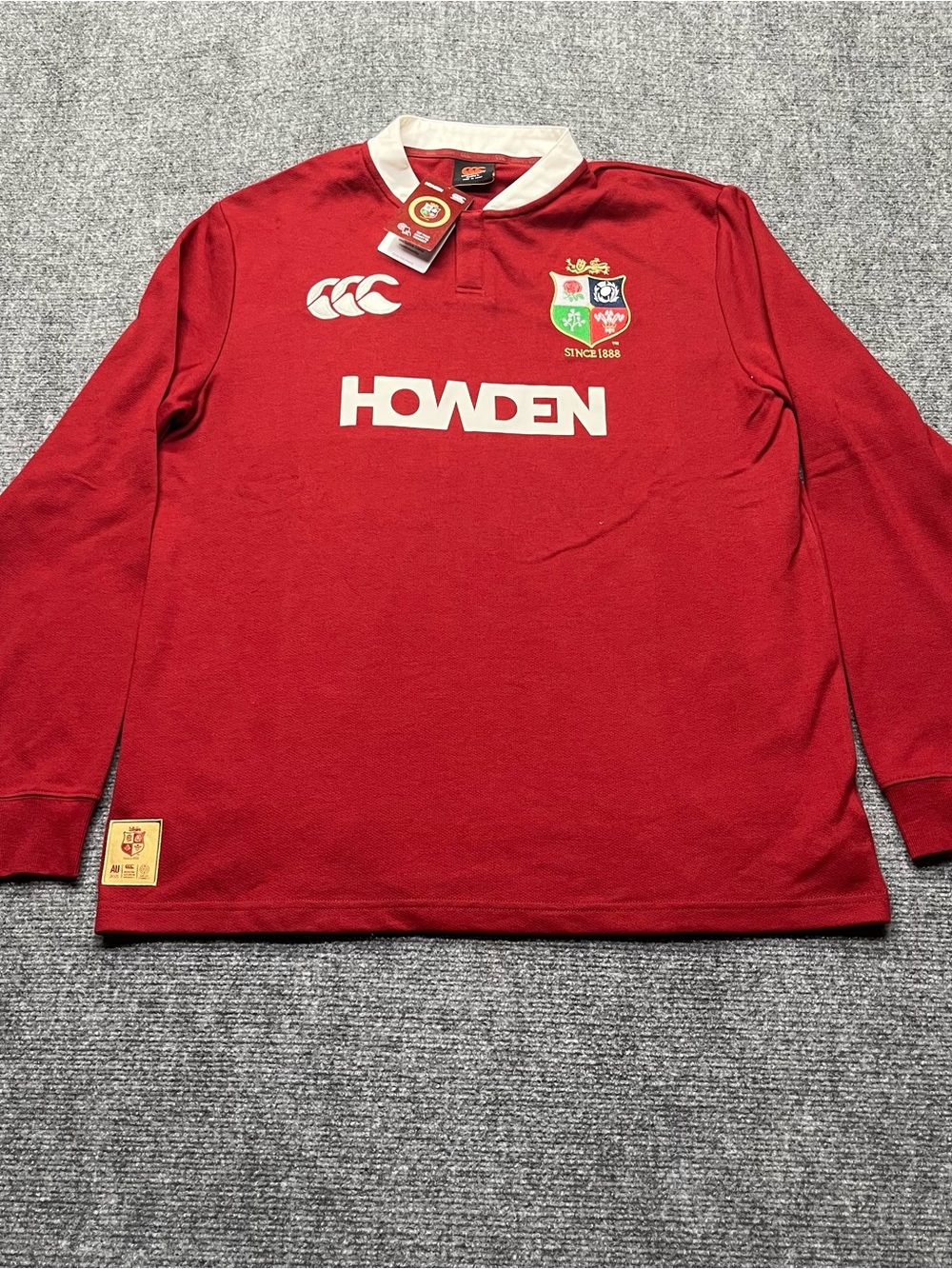 Canterbury British & Irish Lions Long Sleeve Rugby Shirt Jersey Mens L Red NEW